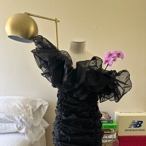 Club L LONDON Organza One Shoulder Mini Dress